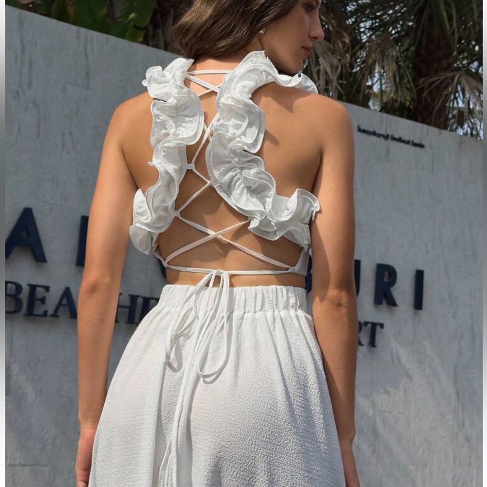 JEAN JAIL women boho ruffle top dress size XL - Picture 2 of 7